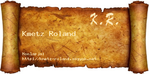 Kmetz Roland névjegykártya
